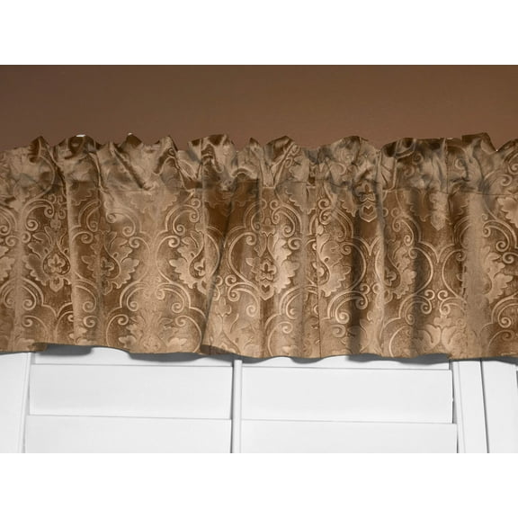 Velvet Embossed Victorian Damask Window Valance 54 Inch Wide