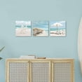 thumbnail image 4 of Bathroom Seascape Canvas Wall Art: 3 Pieces Relaxing Beach Scenery Wall Art Sea Starfish Picture Blue Ocean Print Summer Seaside Painting Seashore Coastal Artwork for Bedroom, 4 of 6