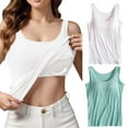 thumbnail image 2 of Camisole en Coton pour Femmes, Camisole Ajustable avec Soutien-Gorge Intégré, Tricot Extensible, 2 of 6