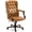 Brown, variant on 350LBS Heavy‑Duty Executive Desk Chair, Vintage Wingback Leather Ergonomic Swivel Chair with 7.6 Inch Thick Cushion & Wood Base for Home Office Living Room