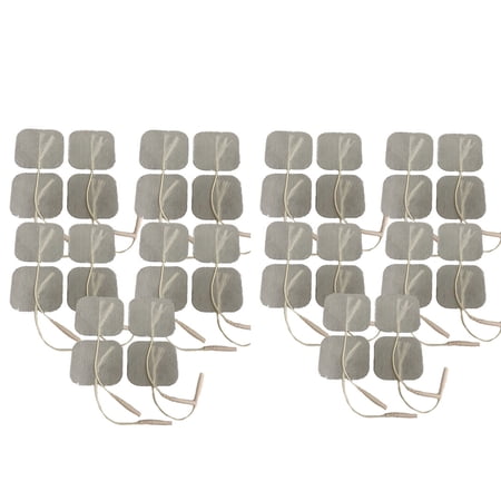 40 TENS Unit Electrode Pads 2 x 2 Replacement TENS EMS Massage 2 Inch Square White Cloth with Premium Adhesive Gel