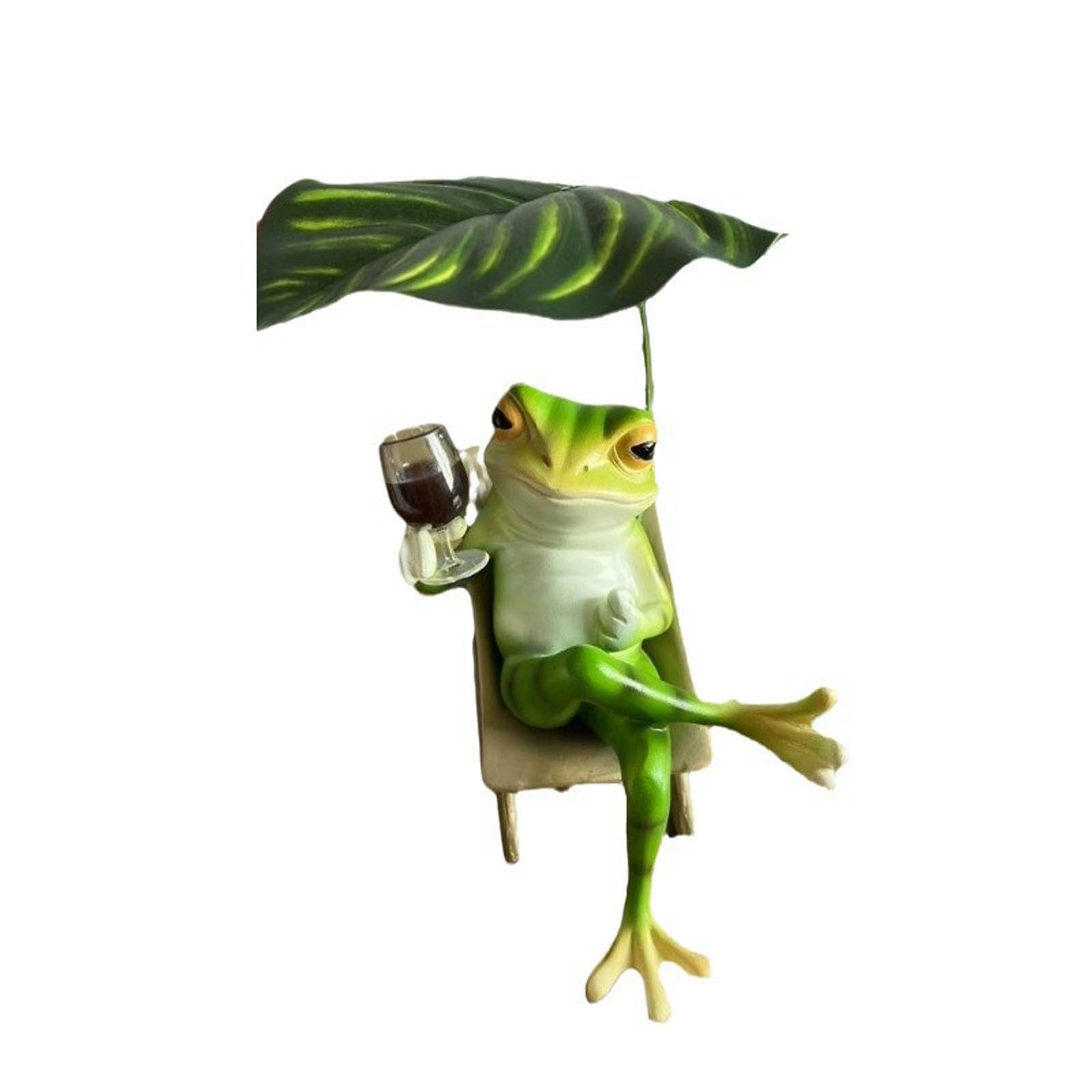 Mini Frog Garden Decor for Outside Miniature Frog Figurines Plant Decorations for Pots, Creative Hanging Planter Decors Tabletop Ornaments for Pots Lawn Outdoor Decor