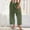 Army Green-10, variant on LIBRCLO Linen Pants for Women Summer Loose Baggy Pocket Pants Fashion Playsuit Cropped Trousers