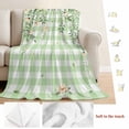 thumbnail image 5 of Watercolor Floral Blanket Soft Cozy Warm Throw Blanket for Couch, Plush Fuzzy Flannel Fleece Blankets for Sofa, Spring Flowers Leaves Botanical Green Plaid Bed Blankets Gifts for Men, 50"x60", 5 of 9