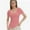 Pink, variant on Womens Summer Short Sleeve Tops Square Neck Ribbed Slim Fitted Shirts Casual Tee Tshirt