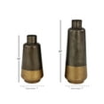 thumbnail image 3 of DecMode 20", 15"H Dark Gray Metal Vase with Gold Base, Set of 2, 3 of 7