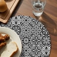 thumbnail image 3 of Black Morocco Round 15 Inch Placemats Set of 4, Traditional Tribal Abstract Geometric Art HeatResistant Non Slip Place Mats for Dining Table, Wipeable Braided Kitchen Table Mats for Housewarming, 3 of 9