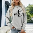 thumbnail image 2 of CAIXIA Christian Oversized Sweatshirts for Women Oversized Casual Crewneck Fall Tunic Tops Long Sleeve Pullover Vacation Embroidered Holiday Sweaters for Women Loose Casual Fall Winter 2026, 2 of 5