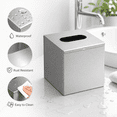 thumbnail image 5 of RVKXHD Square Tissue Box Cover Tissue Box Holder Napkin Holder Tissue Decorative Holder For Bathroom Bedroom Office Dresser Nightstand Desk Tabletop 5"X 5" X 5"-Stainless Steel Brushed Nickel, 5 of 7