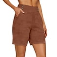 thumbnail image 2 of Oiangi Women's Dress Shorts High Waist Flat Front Shorts Casual Business Office Work Shorts with Pockets Coffee S, 2 of 5