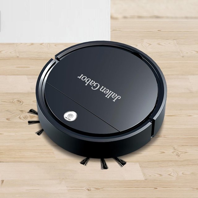 Aspiradora Automática Inalámbrica de Limpieza Trapeador Húmedo Seco Carga USB Aspiradora Inteligente para Piso Duro Oficina Cabello de Negro Macarena Aspiradora Robot