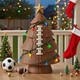 thumbnail image 4 of Football Christmas Tree Decor, Fun Decorative Football - Tree Mashup with a Gold Star, Christmas Table Decorations Figurine Set Perfect for Indoor Desks, Christmas Indoor Decor, 4 of 4