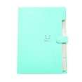 thumbnail image 1 of 5 Pockets Plastic Expanding File Folders A4 Letter Size Snap Closure Accordion Folder Paper Document Organizer Set (Aquamarine Blue), 1 of 5