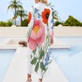 thumbnail image 2 of Beautiful Floral Summer Bouquet Art Shirt Dress Long Sleeve Street Fashion V Neck Oversized Casual Dress Women Evening Dress, 2 of 7