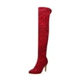 thumbnail image 2 of Herrnalise Sexy Leopard Print Pointed Toe Slim And Warm Super High Heel Over-the-knee Boots Clearance !, 2 of 9
