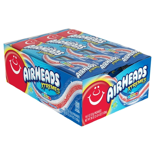 Airheads Xtremes Sweetly Sour Candy Belts, Bluest Raspberry, 2 Ounce