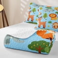 thumbnail image 4 of Manfei Cartoon Monkey Pattern Twin Quilt Set,Kawaii Rabbit Twin Coverlet Set,Blue,2-Piece, 4 of 7