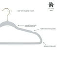 thumbnail image 3 of Simplify 25 Pack Slim Velvet Gold Hook Hangers in White, 3 of 6