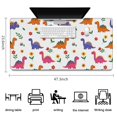 thumbnail image 5 of Long Mouse Pads for Desk,White Dinosaurs Flowers Pattern Desk Mats on Top Of Desks, Desk Mouse Pad Extra Large with 3mm Non-Slip Base and Stitched Edge for Gaming,Office,Work,Home 47.3"x23.6", 5 of 6