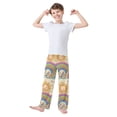 thumbnail image 2 of FORMRS Boys Pajama Pants with Pockets Size 9-10Y Kids Lounge Sleep Bottoms, Beige Rainbow, 2 of 8