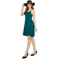 thumbnail image 5 of Made by Johnny Women's V-Neck Spaghetti Strap Tunic Short Dress XL TEAL, 5 of 6
