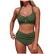 thumbnail image 3 of TaTaai Women's Two Piece Athletic Swimsuit, Solid Color Tangini with Split Leg Design and High Cut, For Pool Parties and Water Fun Gift, 3 of 7
