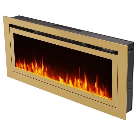 The Sideline Deluxe Gold by Touchstone Smart Electric Fireplace - 50.375" x 21.5" x 5.5"