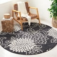 thumbnail image 2 of SAFAVIEH Jardin Clara Floral Wool Area Rug, Black/Ivory, 6' x 6' Round, 2 of 8