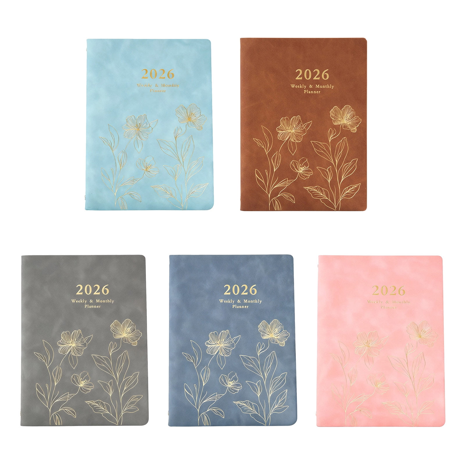 2026 PU Weekly Notebook Refillable Binder with Dated Pages Academic Planner for Men Women