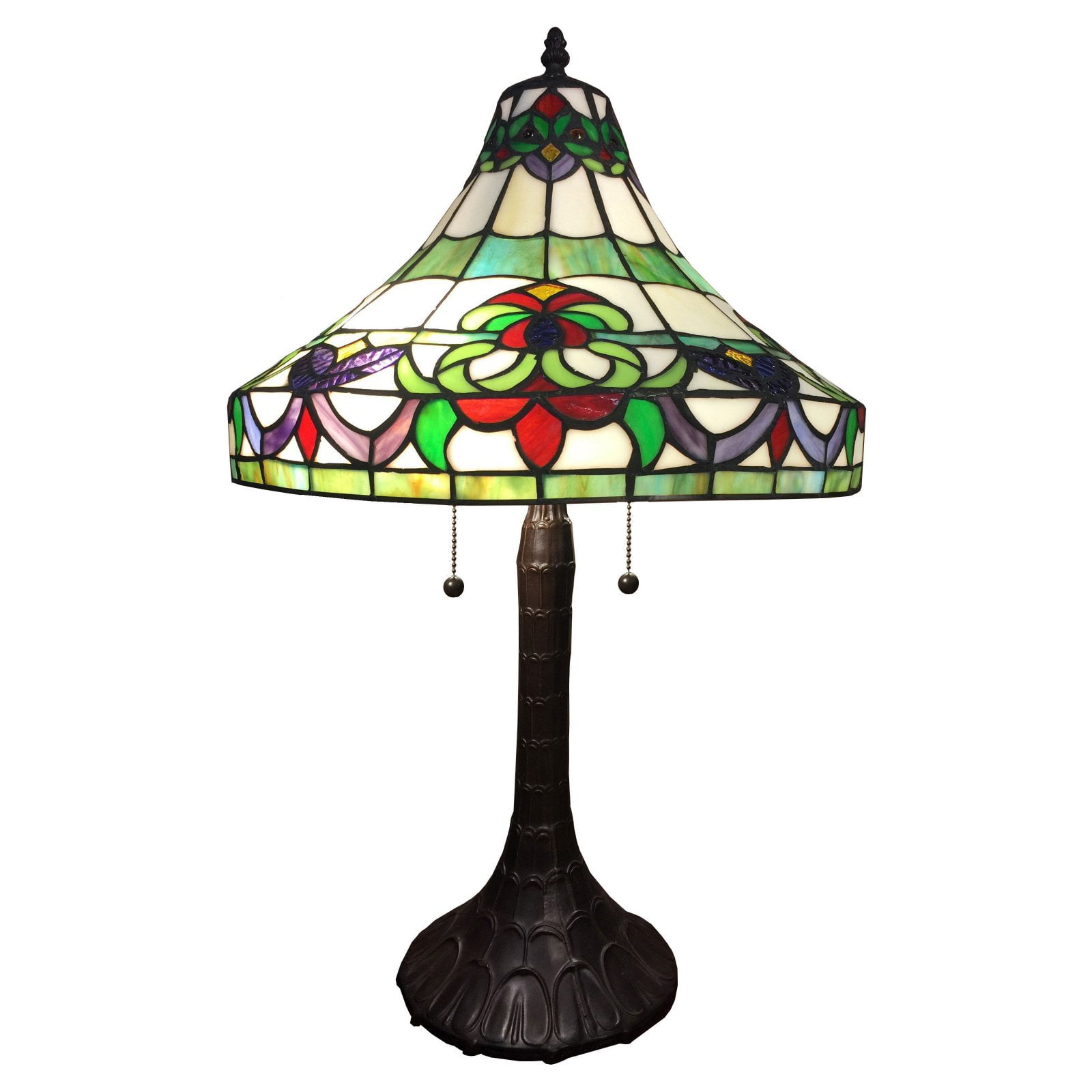 Claire 2light Tiffanystyle 16inch Pull Chain Table Lamp Walmart