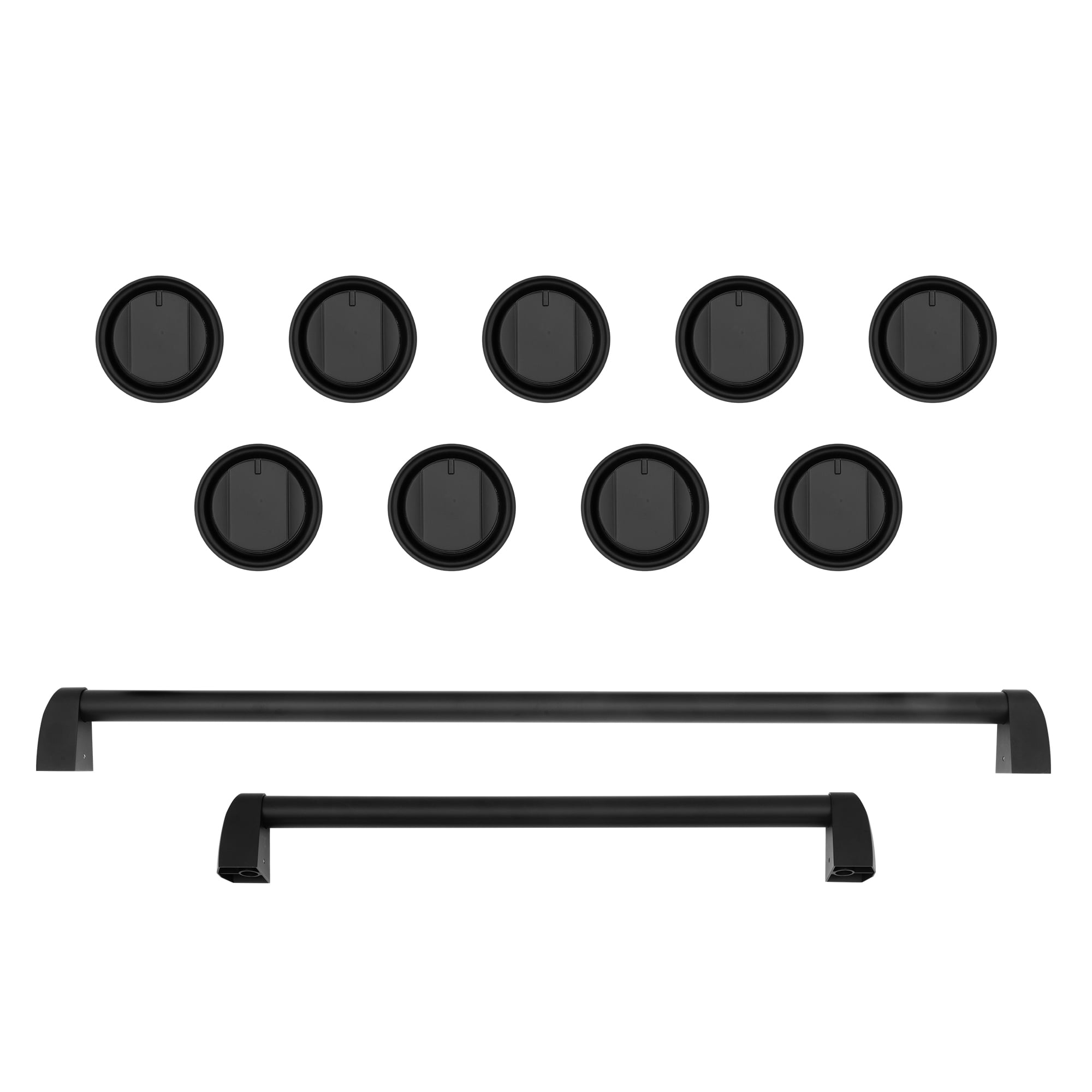 48 in. 7 cu. ft. Double Oven Gas Range, 6 Burners, Griddle, Convection, Knob LEDs, Stainless Steel, Matte Black Handle Knob Kit