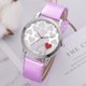 thumbnail image 2 of Reloj de cuarzo con diseño de esfera a la moda, correa de PU, reloj de pulsera informal para mujer, color morado, 2 of 2