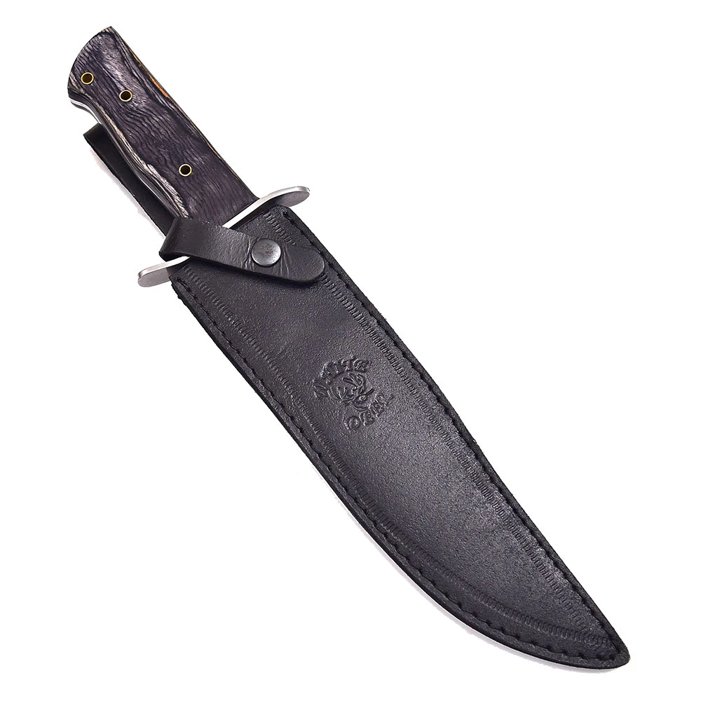 First Blood Rambo Style Survival Hunting Knife, 9.25 Inch 1025 High Carbon Steel Blade, Full Tang with Genuine Leather Sheath