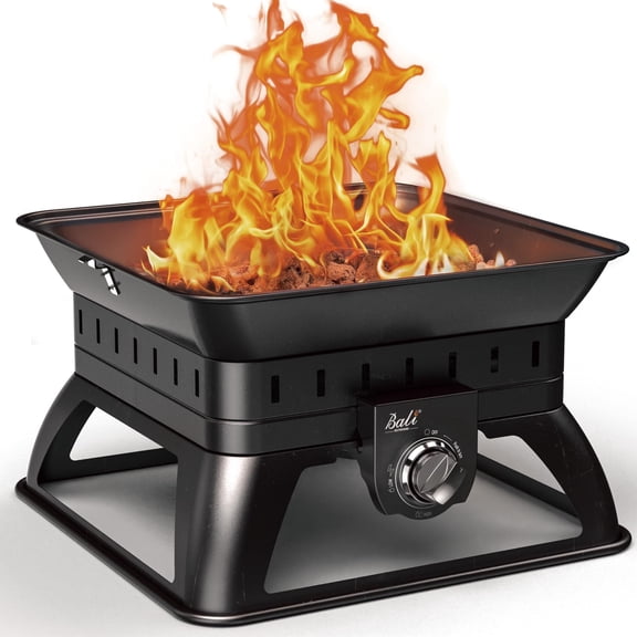 BALI OUTDOORS 19'' Propane Fire Pit Portable Firepits for Outside Patio Black