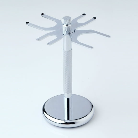 Shaving Razor and Brush Stand by Shave Classic Holds 2 Razors and 2 Brushes, Stainless Steel, Deluxe Edition