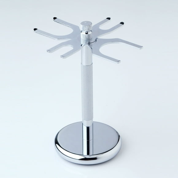 Shaving Razor and Brush Stand by Shave Classic Holds 2 Razors and 2 Brushes, Stainless Steel, Deluxe Edition