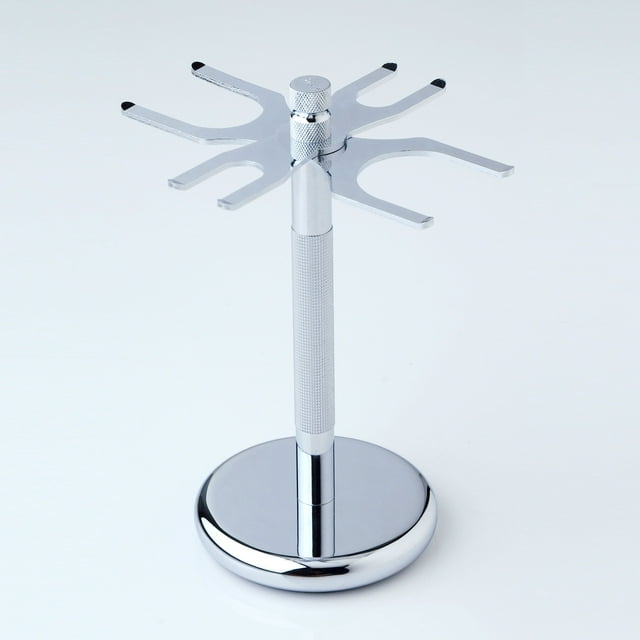 Shaving Razor and Brush Stand by Shave Classic Holds 2 Razors and 2 Brushes, Stainless Steel, Deluxe Edition