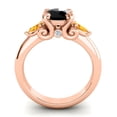 thumbnail image 4 of 2.50 Carat Round Shape Black Onyx & Citrine Gemstone Wonderful Engagement Ring for her 18K Rose Gold Size 6 by Diamond-Capitals, 4 of 8