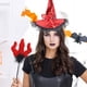 thumbnail image 4 of Diadema de sombrero de bruja para disfraz de Halloween | Accesorio de pelo con lazos de encaje de lentejuelas | Atrezzo de fotografía para fiestas festivas | Negro, rojo, morado, naranja, dorado, 4 of 6