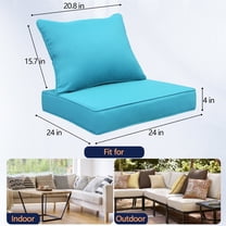 FKS LIFE Outdoor Patio Chair Cushions Set 24 L X 24 W X 4 H Waterproof Fade Resistant Deep Seat with Back Cushions Outdoor Seat Cushion Set for Chairs and Sofas(2 Set)