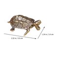 thumbnail image 2 of AMERTEER 1pc Tea Pet Longevity Turtle Ornament Desktop Longevity Turtle Decor (Golden), 2 of 10