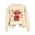 thumbnail image 4 of SHBYBY Womens Valentines Day Sweatshirts Cute Cow Print Crew Neck Winter Pullover Tops Long Sleeve Sports Casual Loose Warm Women's Valentines Tops Beige L, 4 of 4