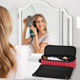 thumbnail image 2 of Hair Tools Storage with Heat Resistant Mat- White Vertical Stripes Printed Curling Iron Travel Bag/Flat Iron Case for Women, 2 of 8
