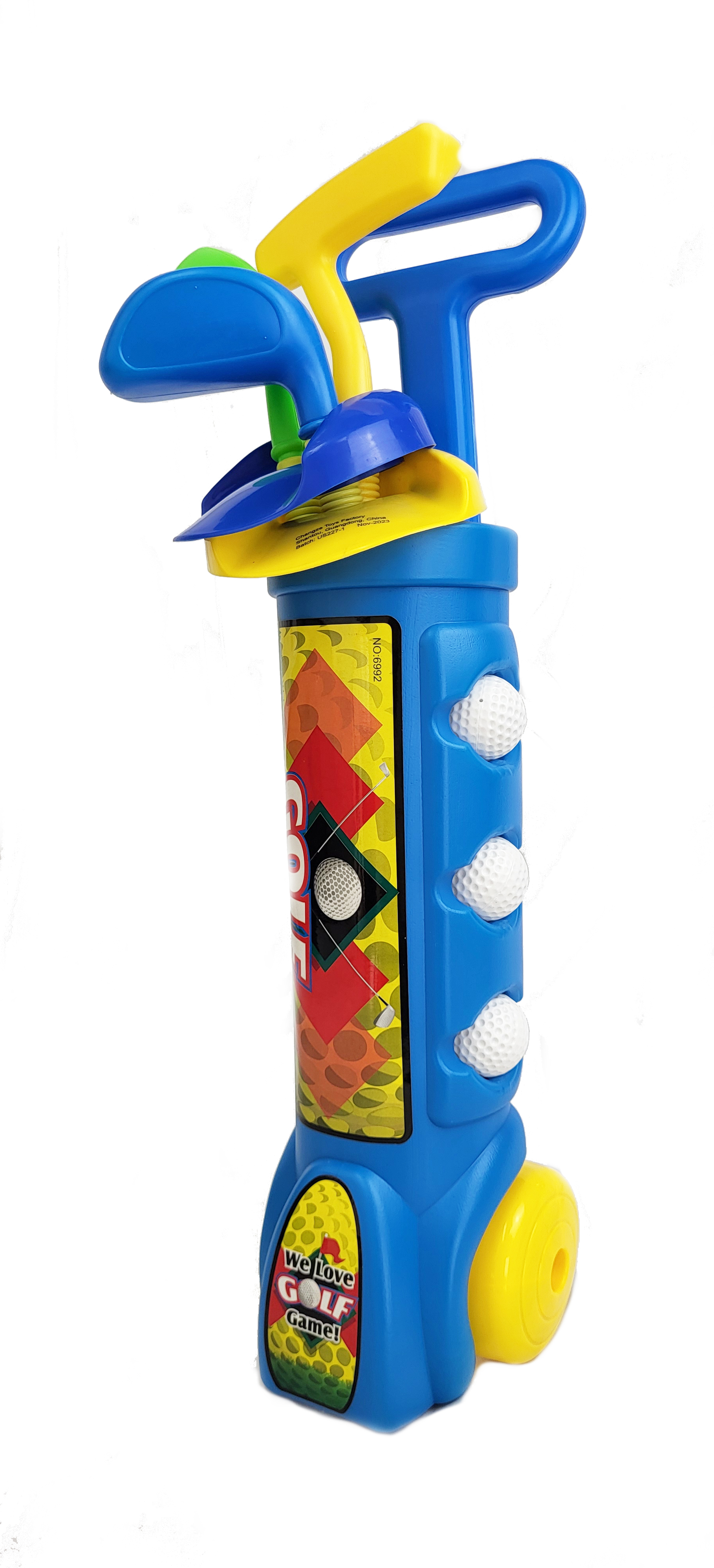 Golf Toy Kids Set - Child Indoor & Outdoor Minigolf Play Game with Clubs, Balls Trolley Practice Gift for Boys Girls Toddlers