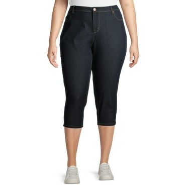 A3 Denim Women's Plus Size Constructed Waist Capris