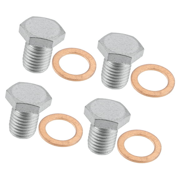 Unique Bargains 4 Pcs M12x1.5 Steel Engine Oil Drain Plug Screw with Gasket for BMW 545i 550i 650i 750i for Mazda 3 5 6
