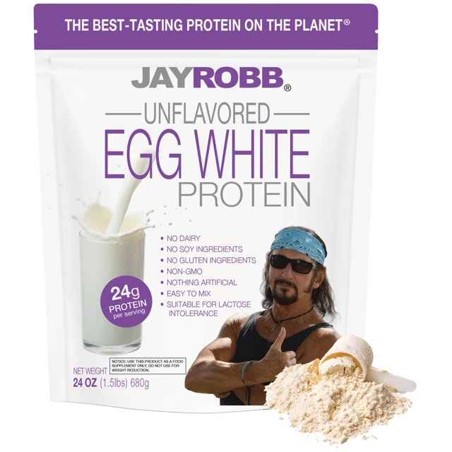 Proteína en polvo JAYROBB, clara de huevo sin sabor, 710 ml, cetogénica