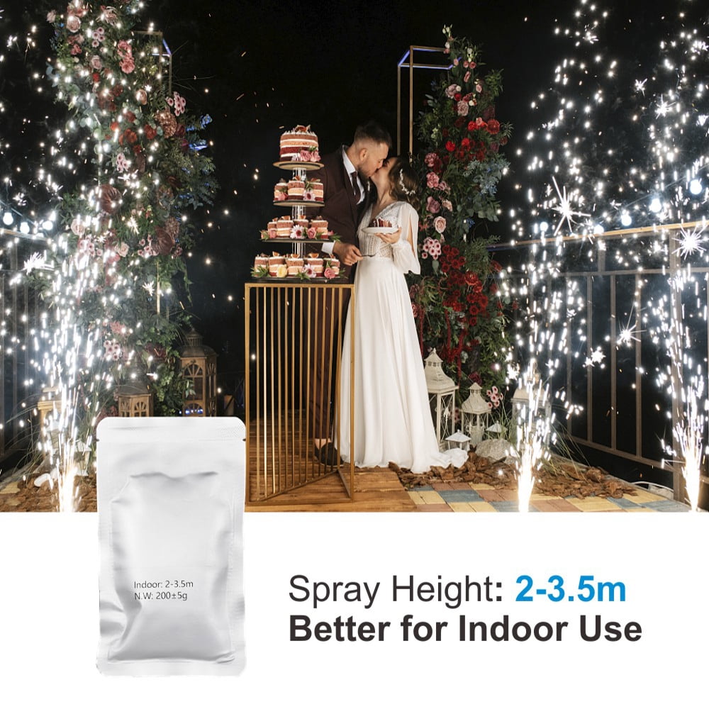 Cold Spark Machine Powder 2-3.5M Height Effects for Stage Wedding DJ Show, Indoor & Outdoor Use 10 Bags
