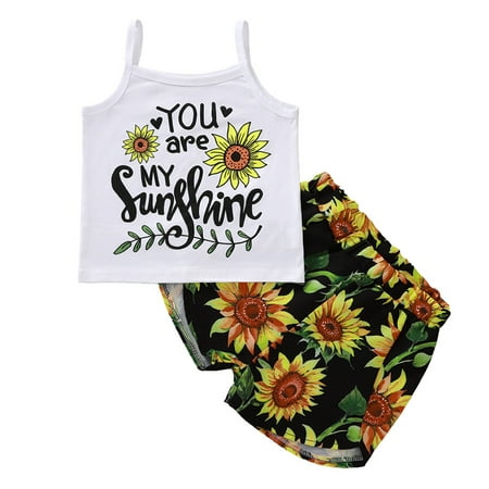 

One opening Kids Girls 2-piece Outfit Set Letter Print Tank Top