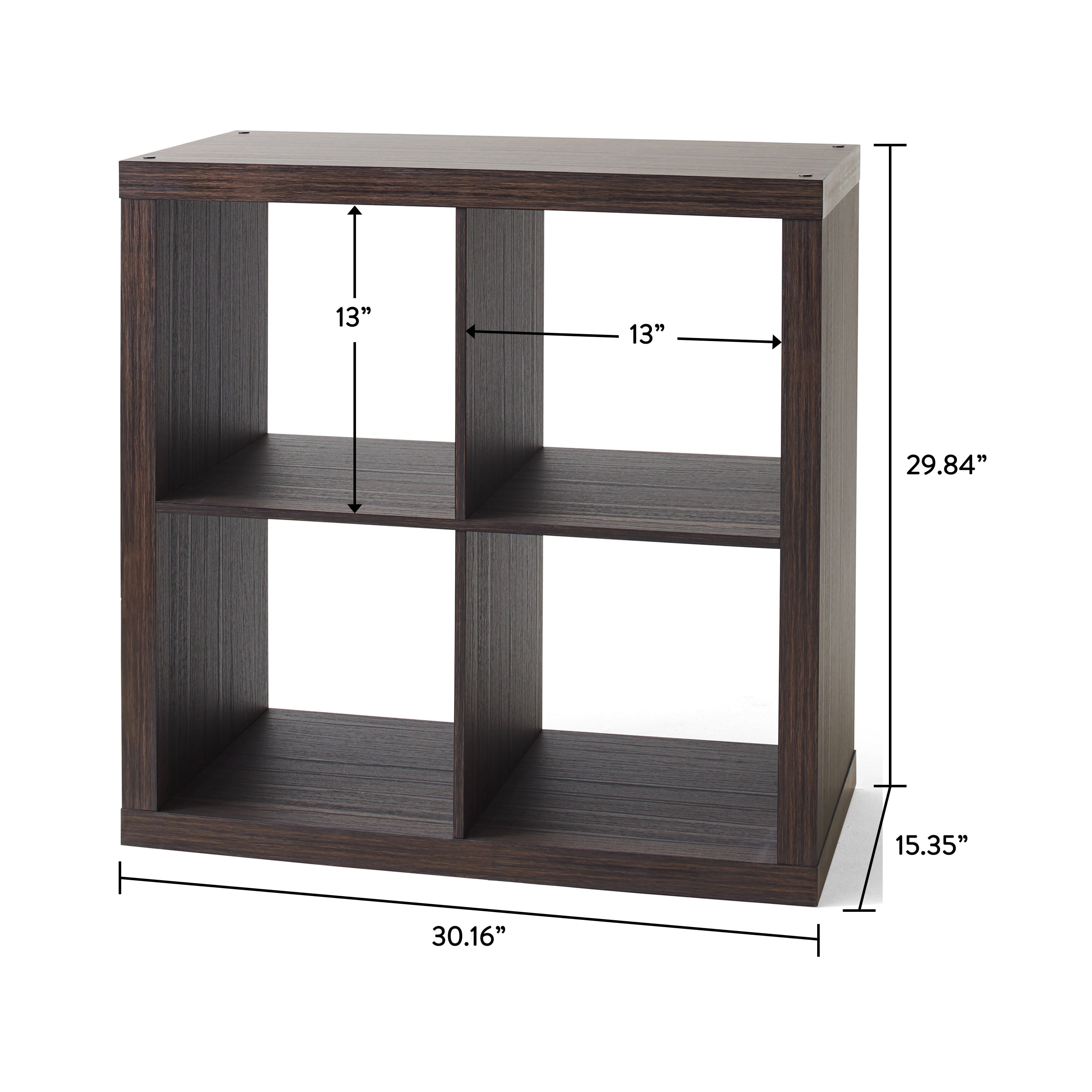Better Homes & Gardens 4 Cube Storage Organizer, Tobacco Oak